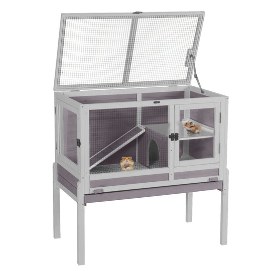 Aivituvin-AIR53-DG/WZ Wooden Hamster Rabbit Cage| Anti-Chew Design