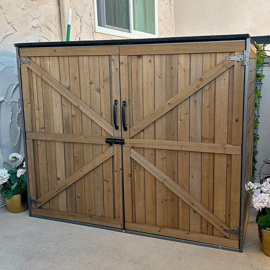 Aivituvin-AIR105 Aivituvin Outdoor Storage Shed | Metal Frame|Storage Cabinet 4.2 ft. x 2.3 ft.