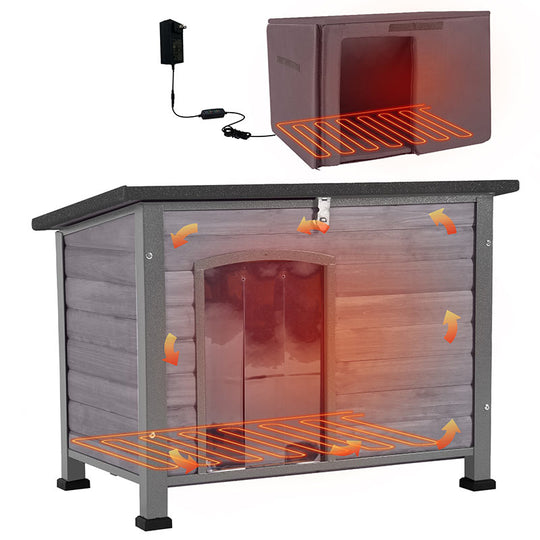 Aivituvin-AIR73/74/76-IN-HP 33.5"L/43.3"L Heated Outdoor Dog House| Removable Liner and Heating Pad
