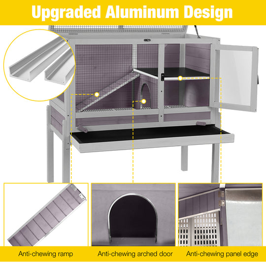 Aivituvin-AIR53-DG/WZ Wooden Hamster Rabbit Cage| Anti-Chew Design