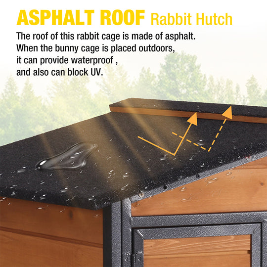 Aivituvin-AIR19-X Chew-Resistant Metal Frame Rabbit Hutch, Rabbit House with Wheels
