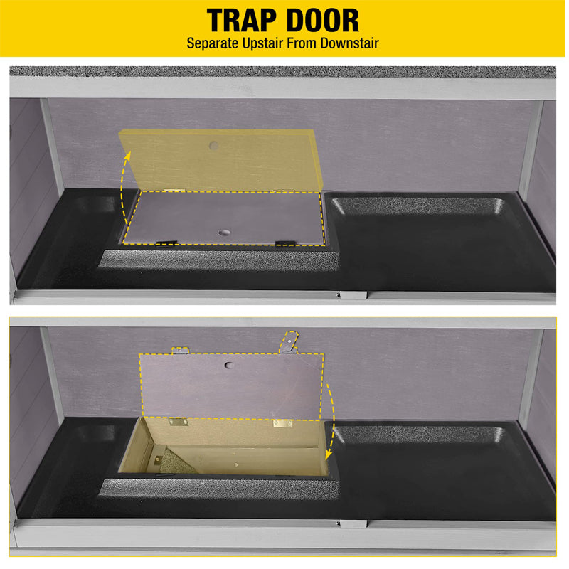 Aivituvin AIR77-CA Outdoor Indoor Bunny Hutch With Wheels