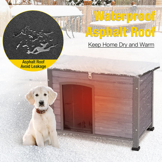 Aivituvin-AIR73/74/76-IN-HP 33.5"L/43.3"L Heated Outdoor Dog House| Removable Liner and Heating Pad