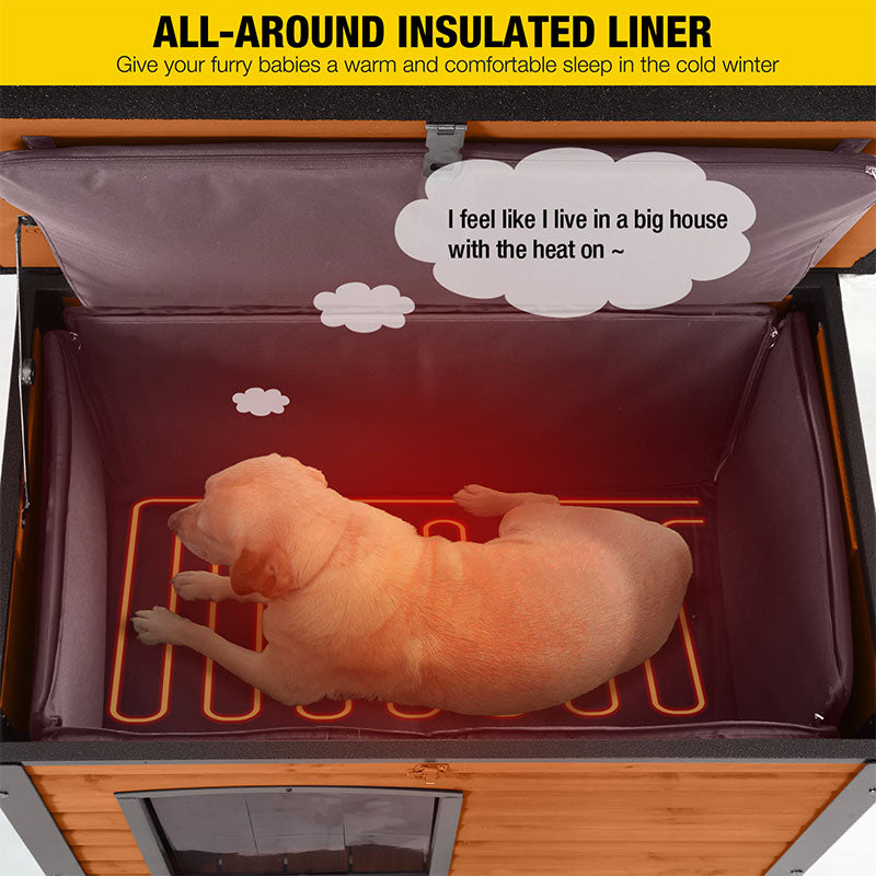 Aivituvin-AIR74-IN-HP Heated Outdoor Dog House| Removable Liner and Heating Pad