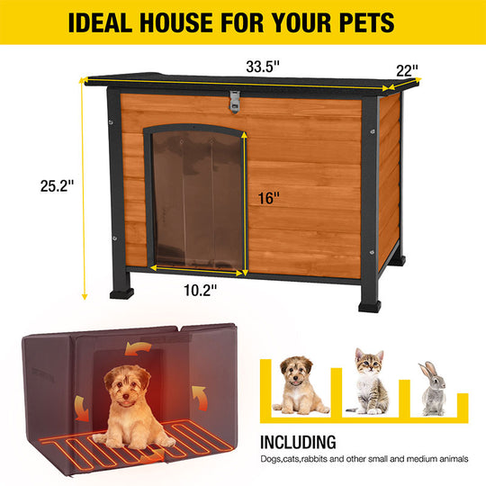 Aivituvin-AIR74-IN-HP Heated Outdoor Dog House| Removable Liner and Heating Pad