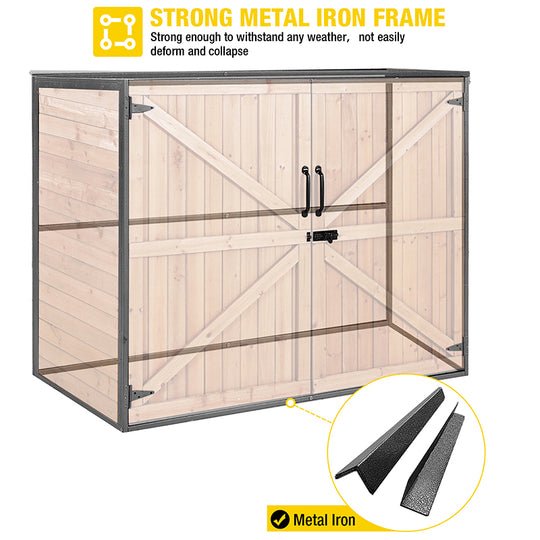Aivituvin-AIR105 Aivituvin Outdoor Storage Shed | Metal Frame|Storage Cabinet 4.2 ft. x 2.3 ft.