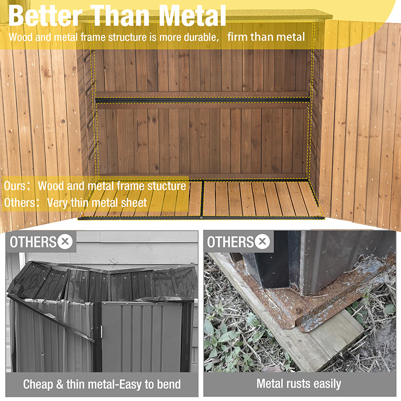 Aivituvin-AIR105 Aivituvin Outdoor Storage Shed | Metal Frame|Storage Cabinet 4.2 ft. x 2.3 ft.