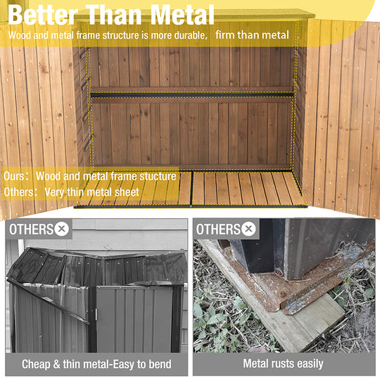 Aivituvin-AIR105 Aivituvin Outdoor Storage Shed | Metal Frame|Storage Cabinet 4.2 ft. x 2.3 ft.