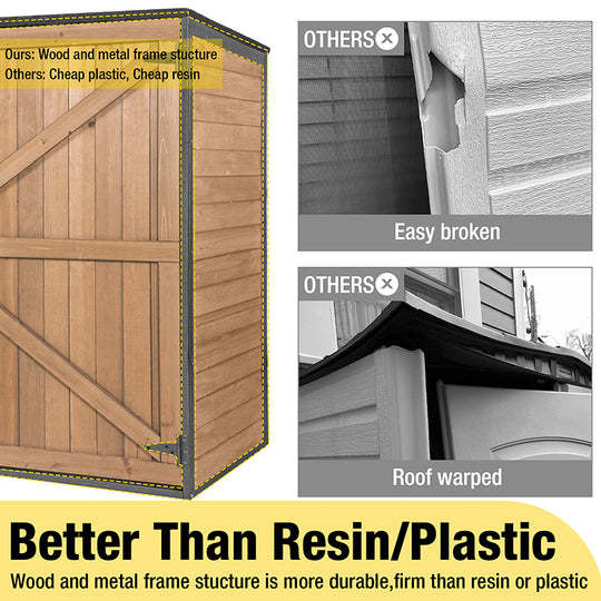 Aivituvin-AIR105 Aivituvin Outdoor Storage Shed | Metal Frame|Storage Cabinet 4.2 ft. x 2.3 ft.