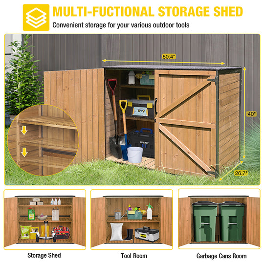 Aivituvin-AIR105 Aivituvin Outdoor Storage Shed | Metal Frame|Storage Cabinet 4.2 ft. x 2.3 ft.