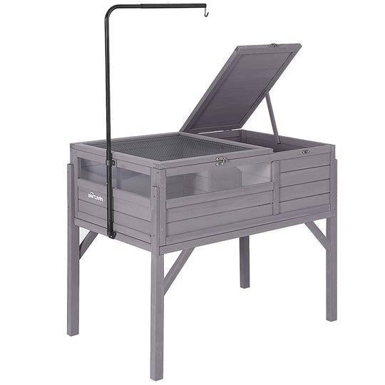 Aivituvin-AIR70 Wooden Tortoise House | Large Turtle Habitat with Legs