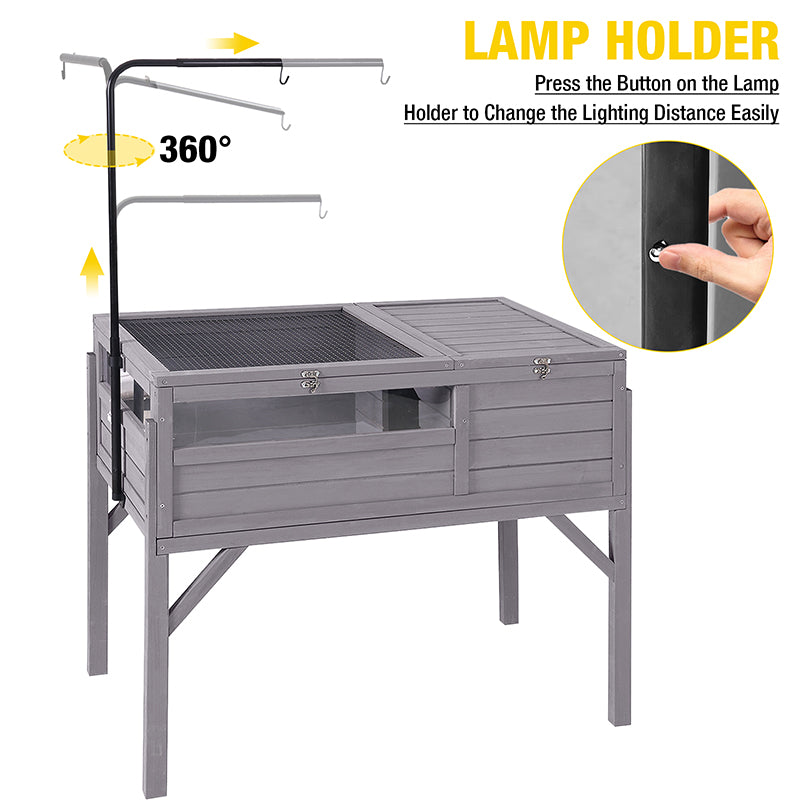 Aivituvin-AIR70 Wooden Tortoise House | Large Turtle Habitat with Legs