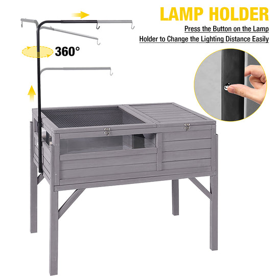 Aivituvin-AIR70 Wooden Tortoise House | Large Turtle Habitat with Legs