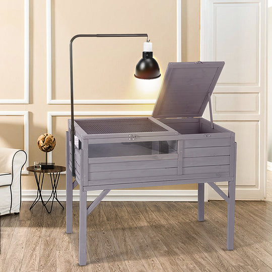 Aivituvin-AIR70 Wooden Tortoise House | Large Turtle Habitat with Legs