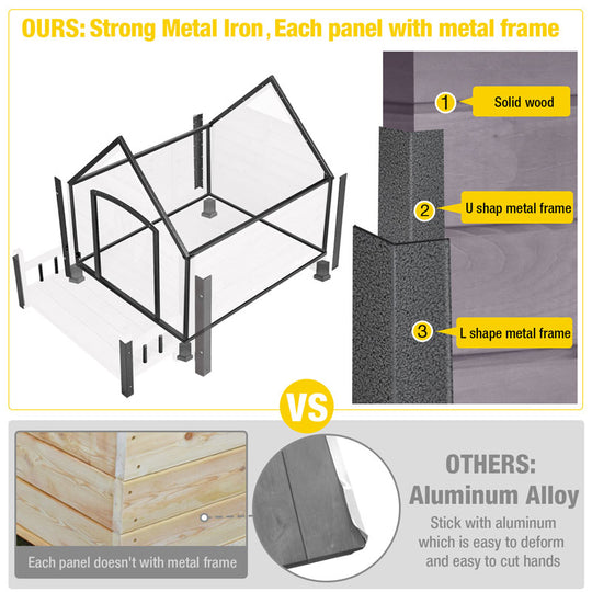 Aivituvin-AIR80-IN-HP 32.9"L/37.4"L Large Heated Dog House with Heating Pad | Insulation Liner