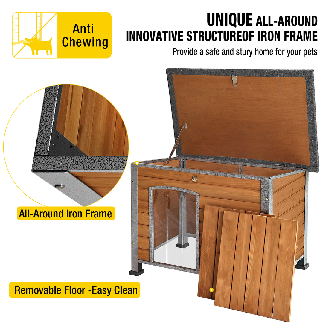 Aivituvin-AIR75 Wooden Heavy Duty Dog Crates House| Strong Iron Frame