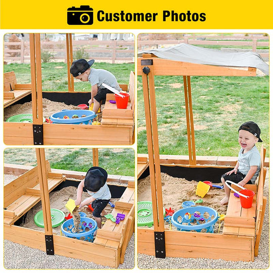 Aivituvin-GUT05/08-CA Kids Sandbox With Cover and Bench