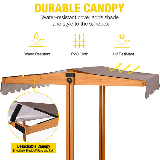 Aivituvin-GUT05/08-CA Kids Sandbox With Cover and Bench