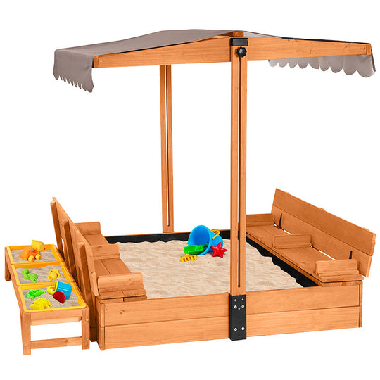 Aivituvin-GUT05/08-CA Kids Sandbox With Cover and Bench