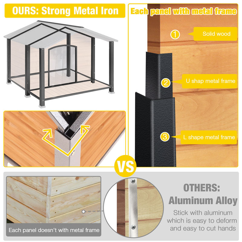 Aivituvin-AIR88-IN-HP 40.5"L Heated Waterproof Dog House | Adjustable Heating Pad