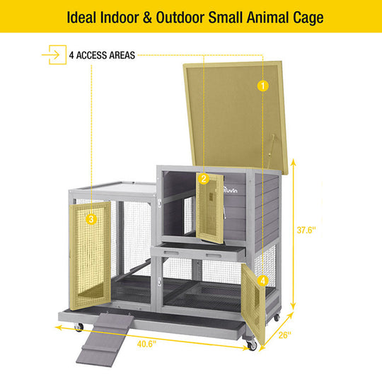 Aivituvin-AIR10 Outdoor and Indoor Bunny Hutch (Inner Space 8.3ft²)