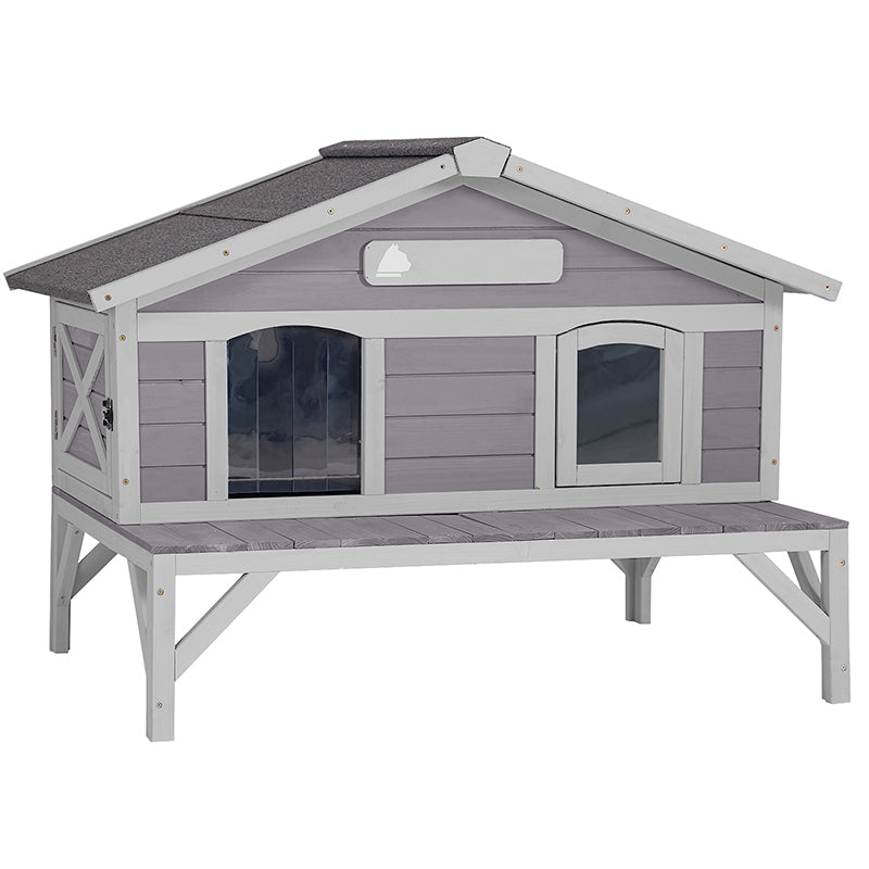 Aivituvin-AIR92 Premium Wooden Cat House for Feral Cats |Weatherproof Shelter