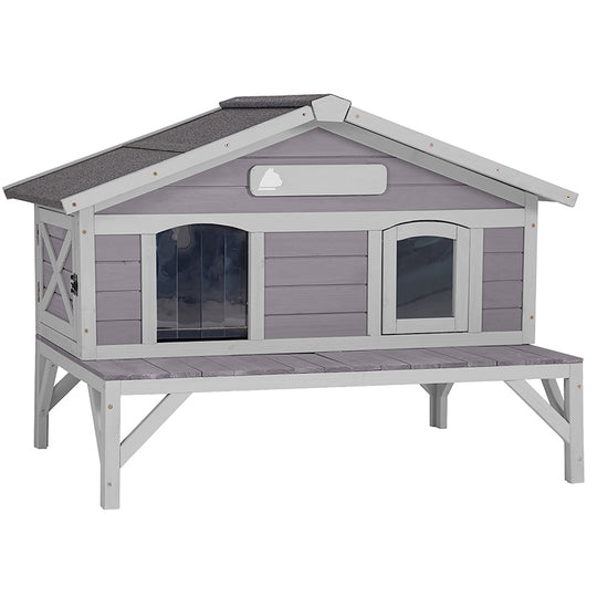 Aivituvin-AIR92 Premium Wooden Cat House for Feral Cats |Weatherproof Shelter