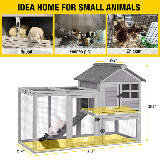Aivituvin-XZ7002 2 Story Big Bunny Cage with No Leak Tray