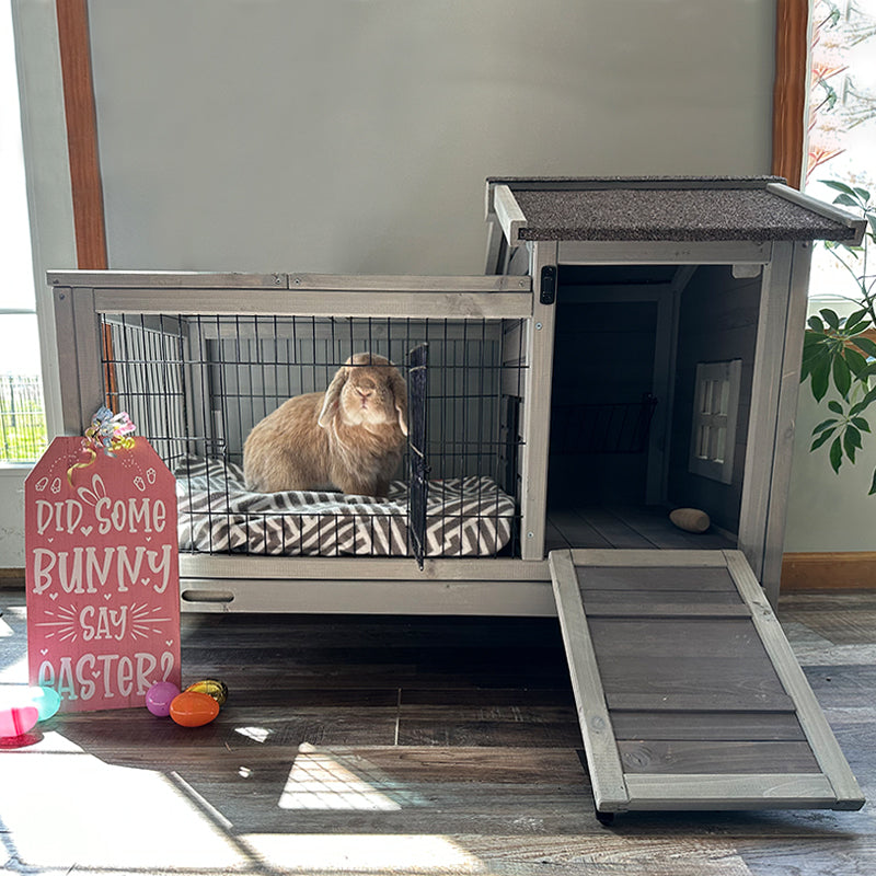 Aivituvin-AIR24-CA Rabbit Hutch | Outdoor Bunny Cage (Inner Space 4.84ft²)