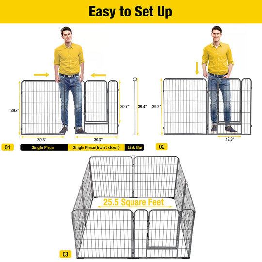 Aivituvin-AIR50/51 Dog Exercise Pen | Outdoor&Indoor Portable Pet Puppy Playpen