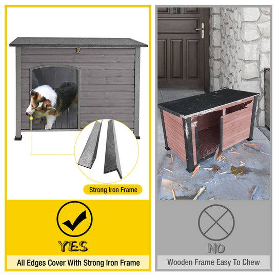 Aivituvin-AIR75 Wooden Heavy Duty Dog Crates House| Strong Iron Frame