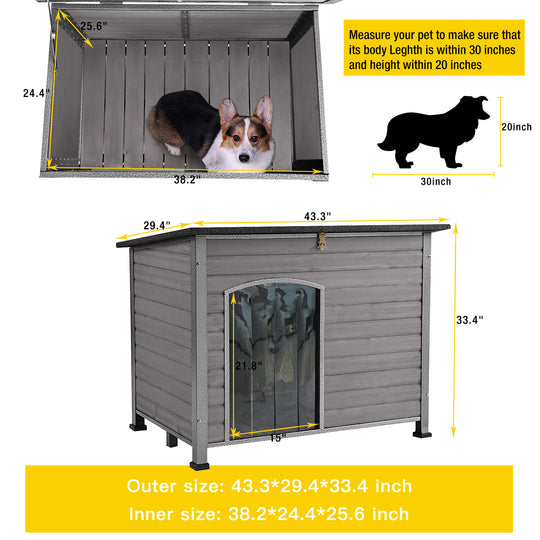 Aivituvin-AIR75 Wooden Heavy Duty Dog Crates House| Strong Iron Frame