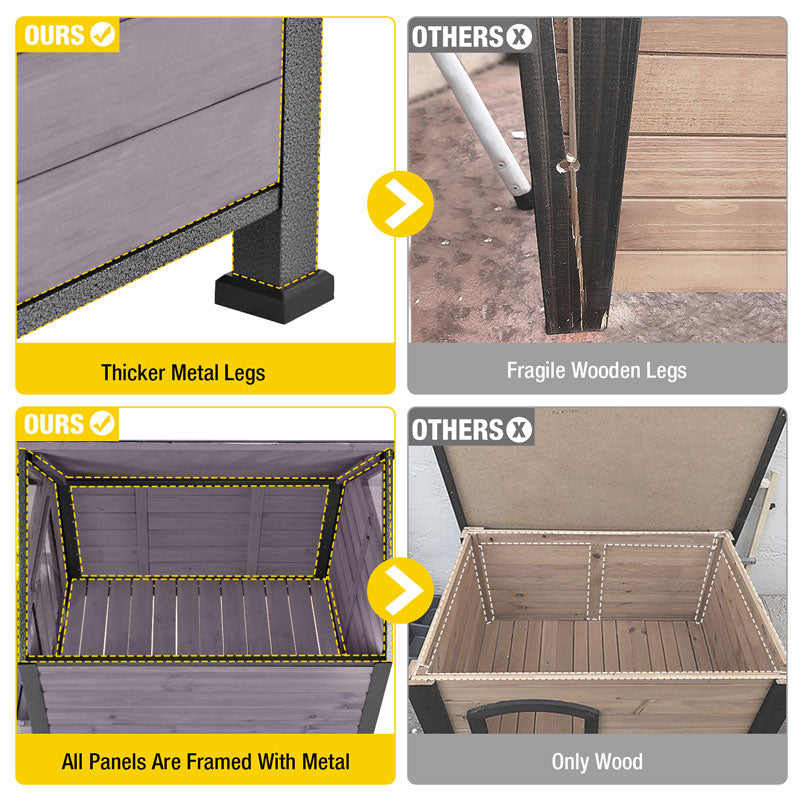 Aivituvin-AIR80/81 Outdoor Dog House with Porch| Strong Iron Frame