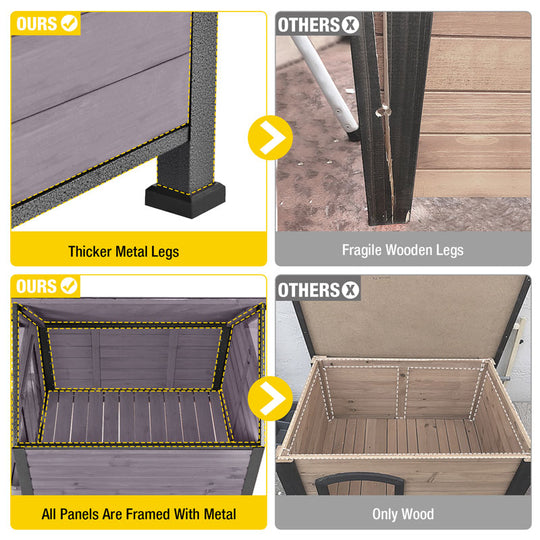Aivituvin-AIR80/81 Outdoor Dog House with Porch| Strong Iron Frame