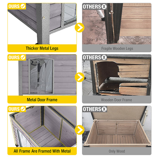 Aivituvin-AIR75 Wooden Heavy Duty Dog Crates House| Strong Iron Frame