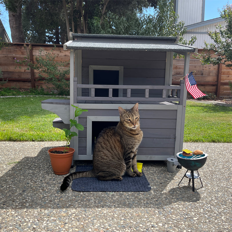 Aivituvin-AIR33 Outdoor Cat House, Indoor Wooden Cat House (Inner space 10.9 ft²)