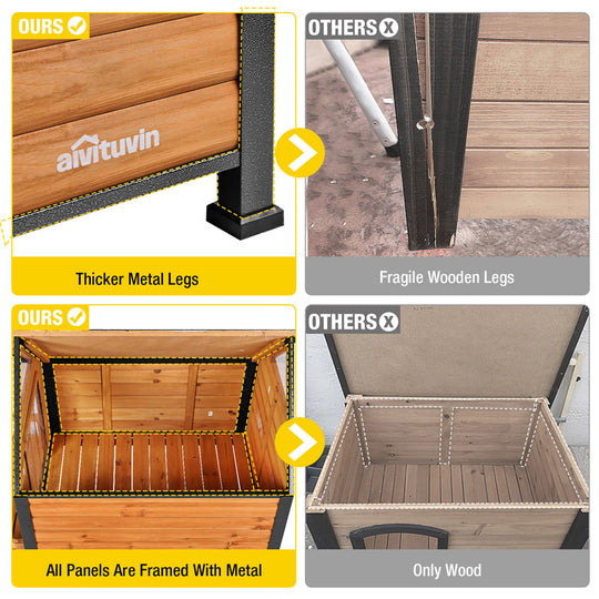 Aivituvin-AIR80/81 Outdoor Dog House with Porch| Strong Iron Frame