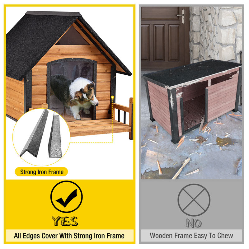 Aivituvin-AIR80/81 Outdoor Dog House with Porch| Strong Iron Frame